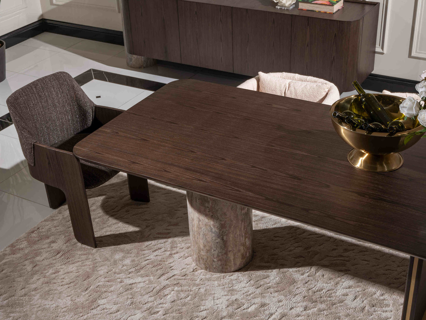 Marmo Dining Table: Modern Wood Table for Warm & Inviting Dining (220x103cm)  pen_spark