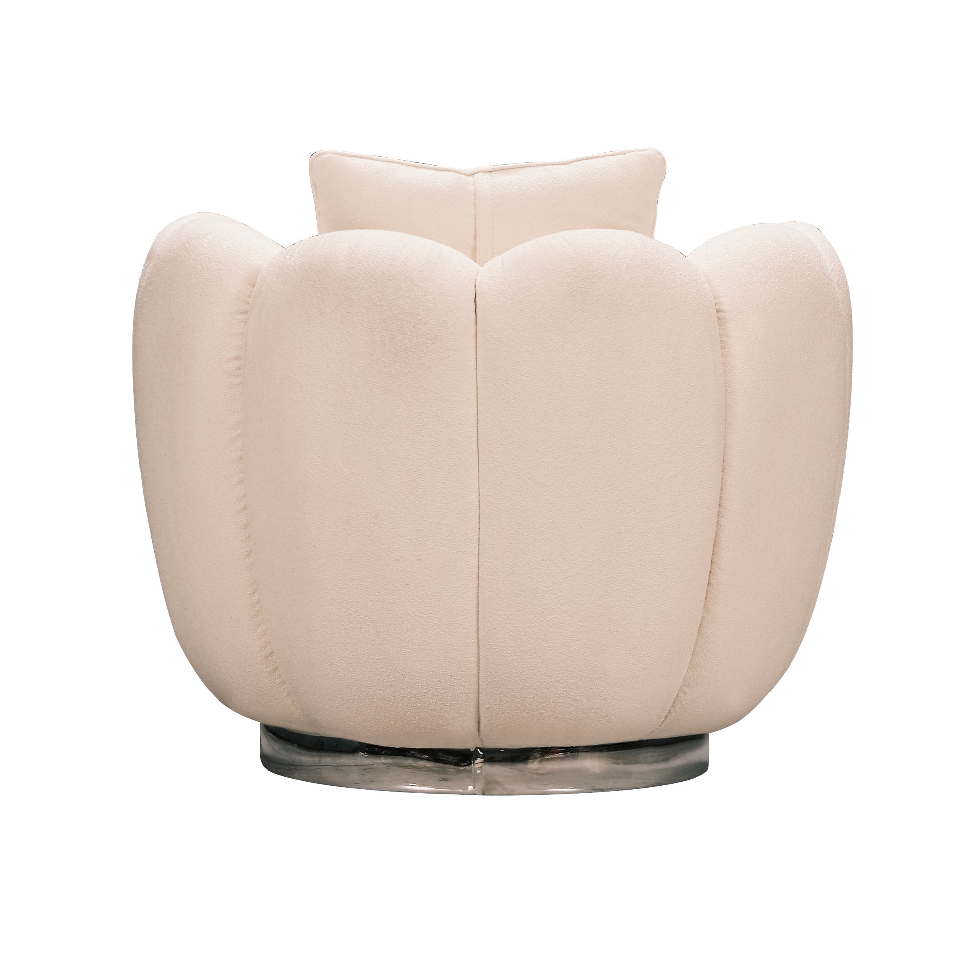 Modern curved back swivel chair in designer interior