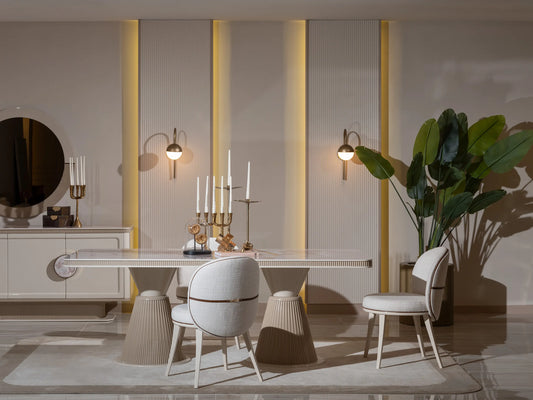 Sleek Belezza modern dining table in a minimalist room