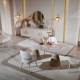 Close-up of Belezza table surface and craftsmanship
