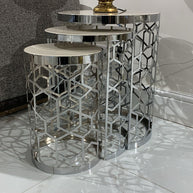 Flamingo Nesting Tables – Ex Display (Silver)