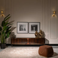 Nevada Sofa Set TV unit and puff detail. Luxe Life Furniture.