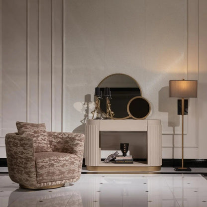 Odessa console table and armchair. Luxe Life Furniture.