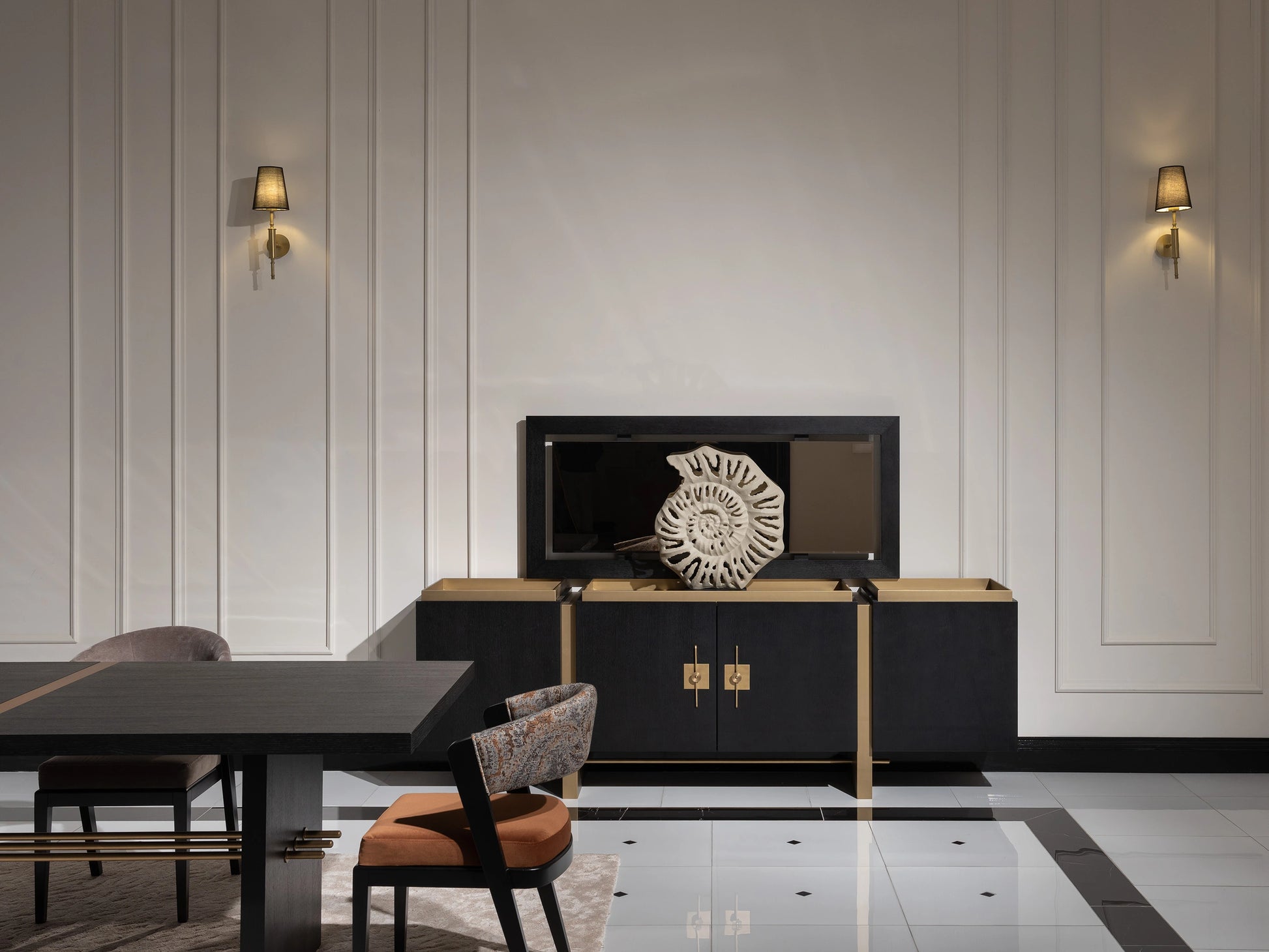 TV unit with seamless design from Pietra range