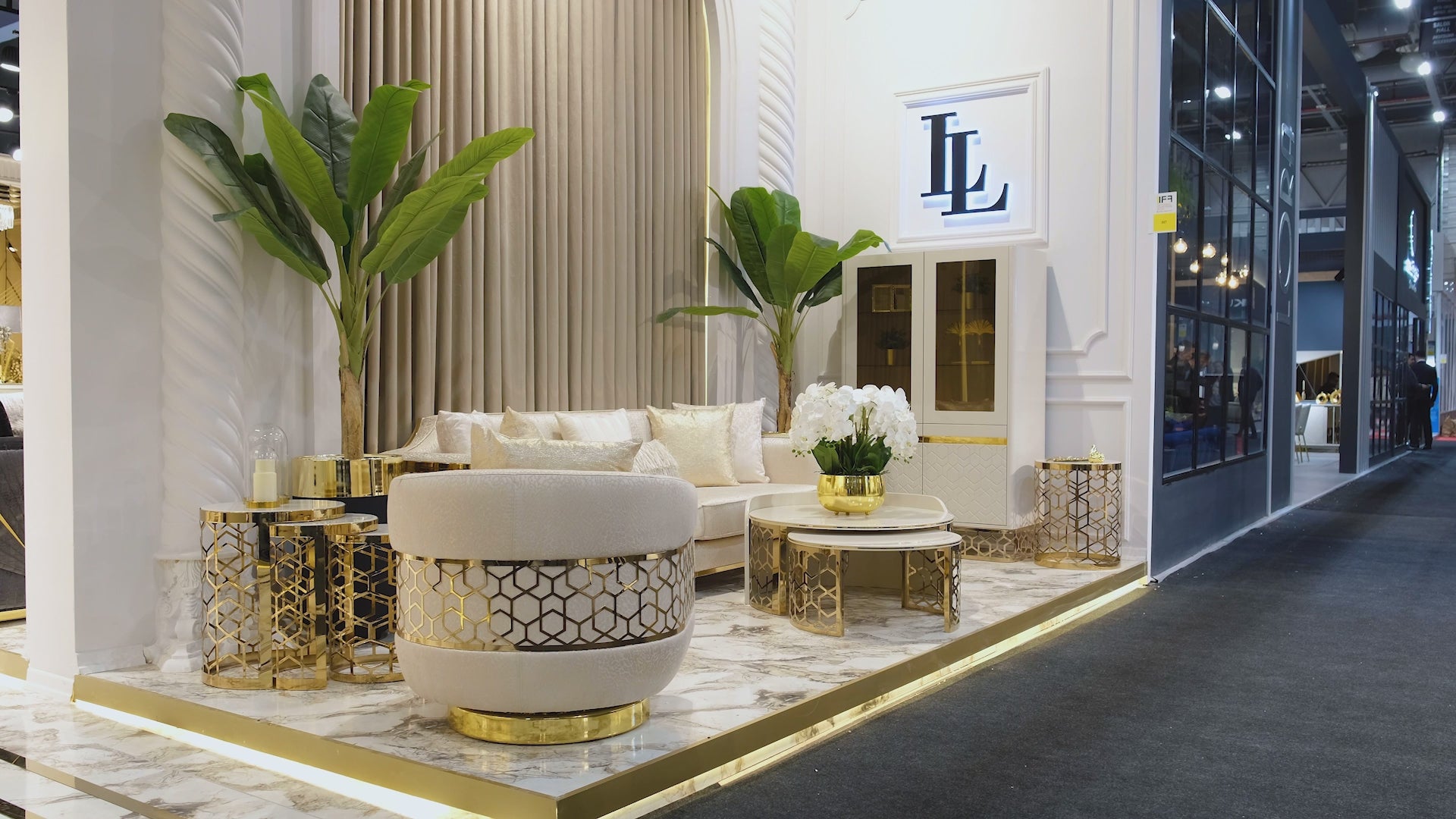 Load video: Flamingo Sofa Set: Luxury in Cream Colour – Luxe Life Furniture