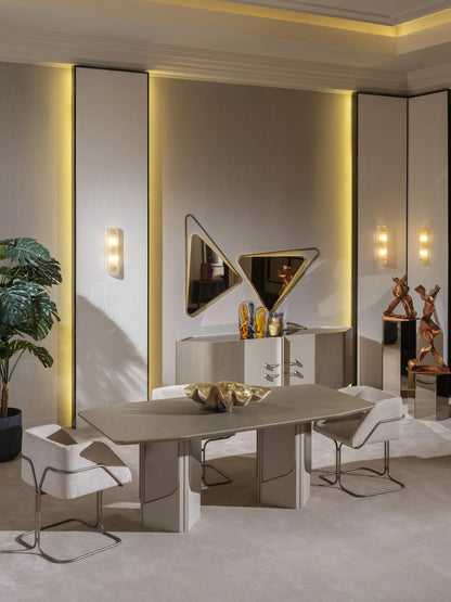 Ricamo dining table in spacious beige interior	