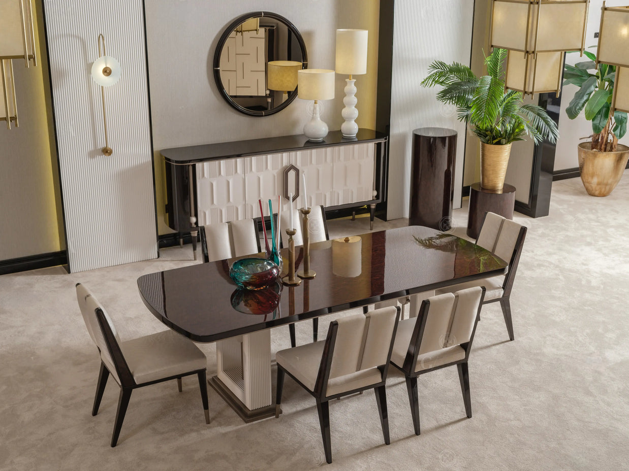 Senato dining table with matching cream sideboard