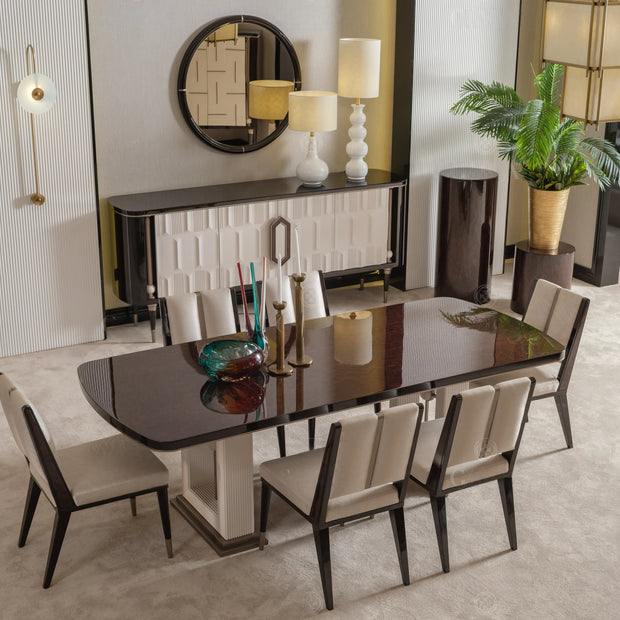 Senato dining table with matching cream sideboard