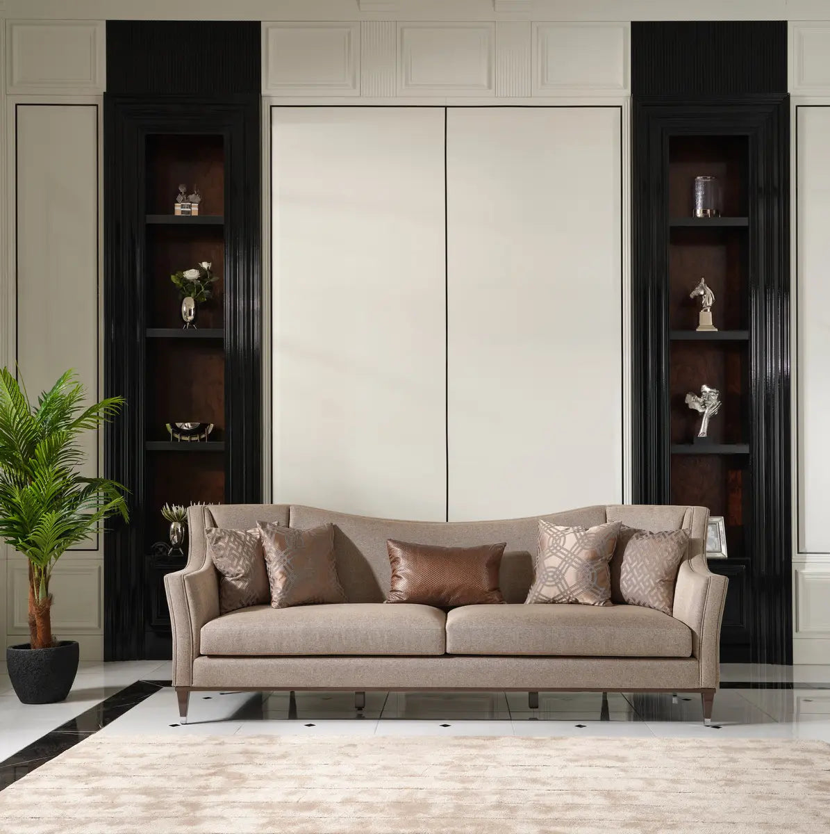 Front view of Varna 4 seater sofa.