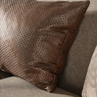 Close-up of one cushion on the Varna sofa showing texture and print.