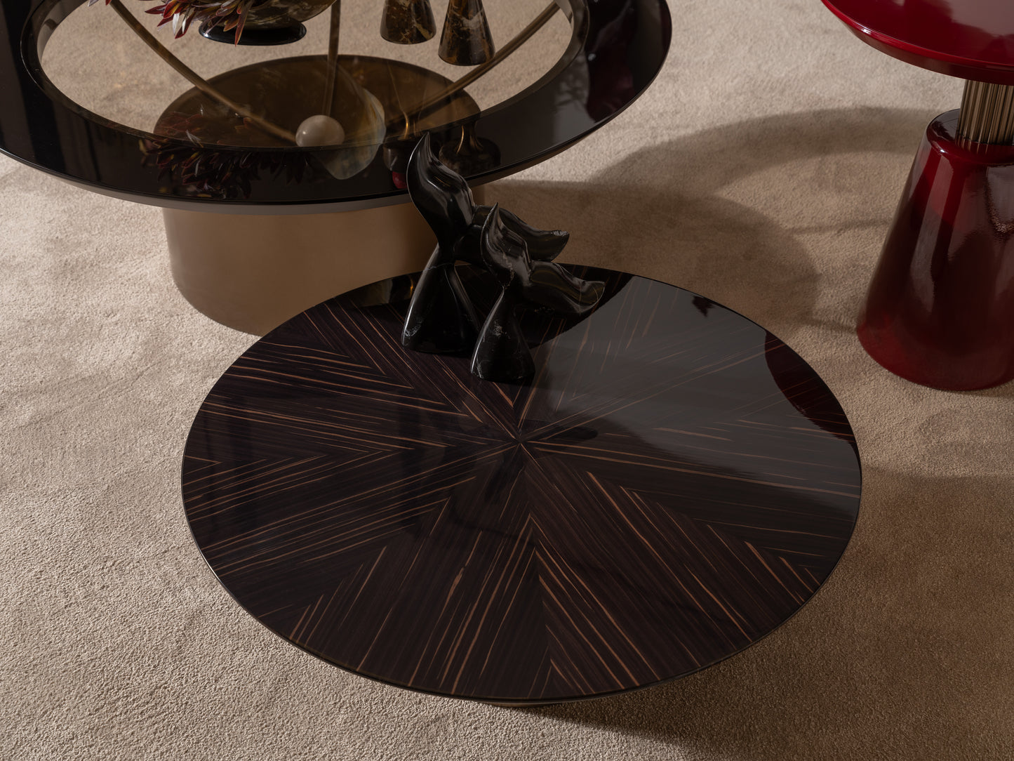 Zenith dining set ,coffee tables  and gold accents
