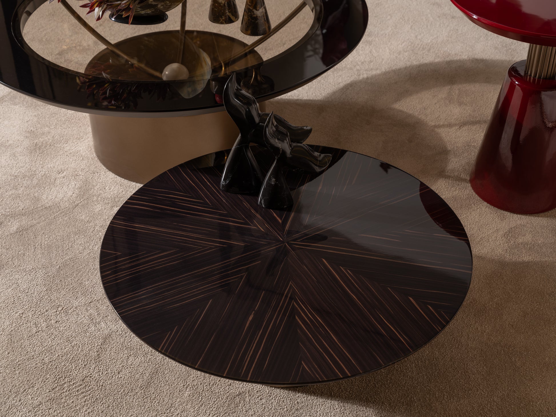 Zenith dining set ,coffee tables  and gold accents
